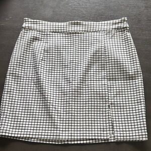 Garage Black and White Checked Mini Skirt